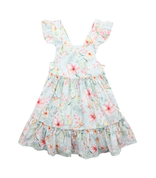 fox & finch Budgie Blue Floral Dress