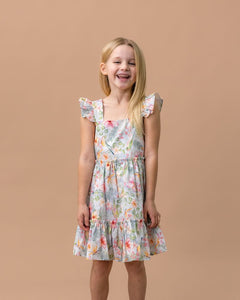 fox & finch Budgie Blue Floral Dress