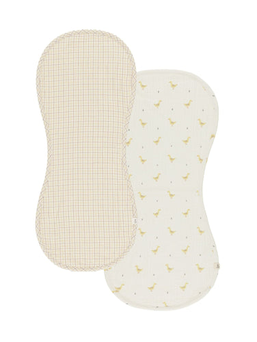 Quincy Mae Burp Cloth 2 Pack || Geese, Yellow Plaid