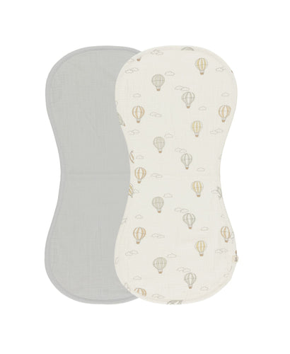 Quincy Mae Burp Cloth 2 Pack || Hot Air Balloons, Sky
