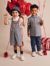 Load image into Gallery viewer, HUXBABY Check Short Overalls