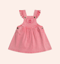 Load image into Gallery viewer, Huxbaby Cherry Heart Vintage Pinafore Dress