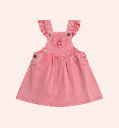 Huxbaby Cherry Heart Vintage Pinafore Dress