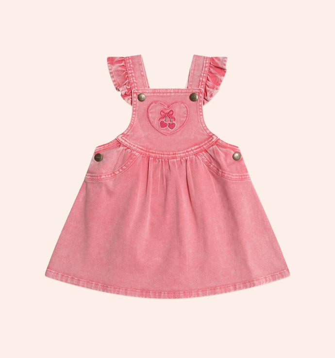 Huxbaby Cherry Heart Vintage Pinafore Dress