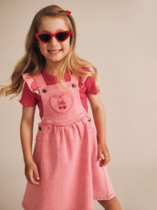 Huxbaby Cherry Heart Vintage Pinafore Dress
