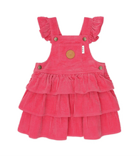 Load image into Gallery viewer, HUX Classic Tiered Cord Pinafore | Cherry