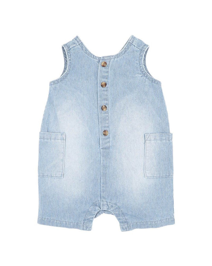 Bébé Clayton Stripe Denim Romper