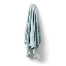 Load image into Gallery viewer, W+F Knitted Blanket | Cloud Blue