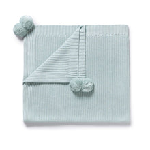 Load image into Gallery viewer, W+F Knitted Blanket | Cloud Blue