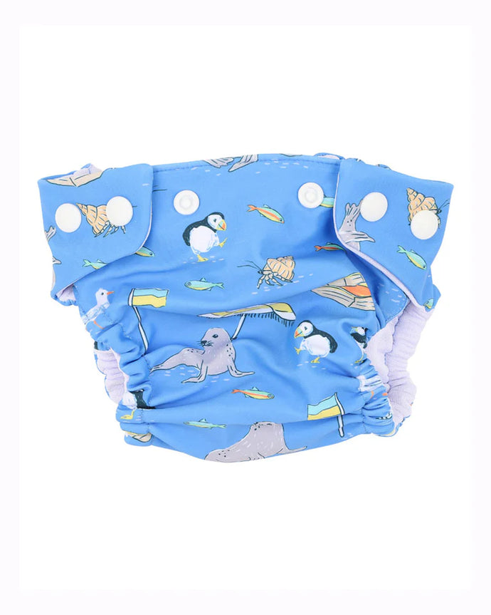 Minihaha Swim Conway Print Aqua Nappy