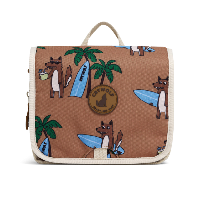 CRYWOLF Travel Cosmetic Bag - Surf'n Mr Wolf *ON SALE NOW ~ BUY 1 GET 50% OFF 2ND BAG*