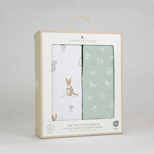 Load image into Gallery viewer, Living Textiles 2 Pack Cotton Jersey Cot Fitted Sheet | Australiana