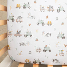 Load image into Gallery viewer, Living Textiles 2 Pack Cotton Jersey Cot Fitted Sheet | Tractor Ride