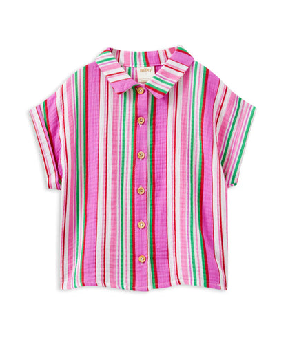 Milky Crinkle Stripe Shirt