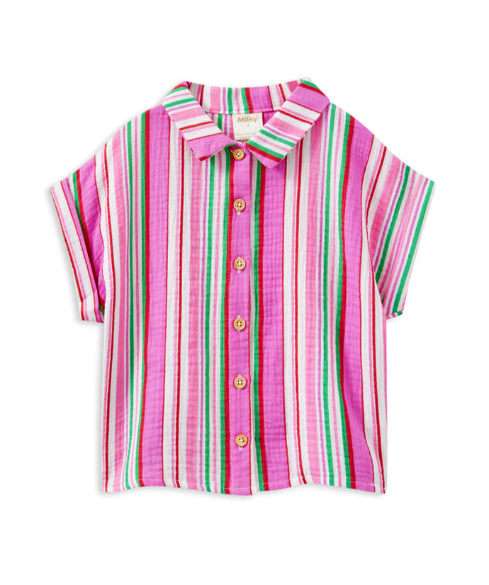 Milky Crinkle Stripe Shirt