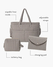 Load image into Gallery viewer, Quincy Mae Diaper Bag || Indigo Gingham