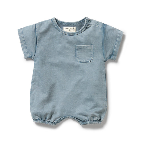 wilson + frenchy Organic Sweat Growsuit  | Dusk