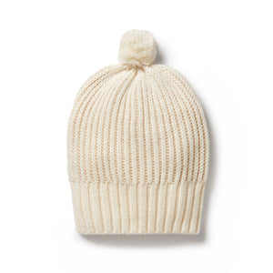 wilson + frenchy Ecru Knitted Ribbed Hat