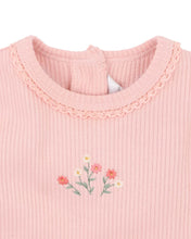 Load image into Gallery viewer, Bébé Fern Velour Embroidered Zip Onesie