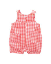 Load image into Gallery viewer, Bébé Festive Gingham Overalls