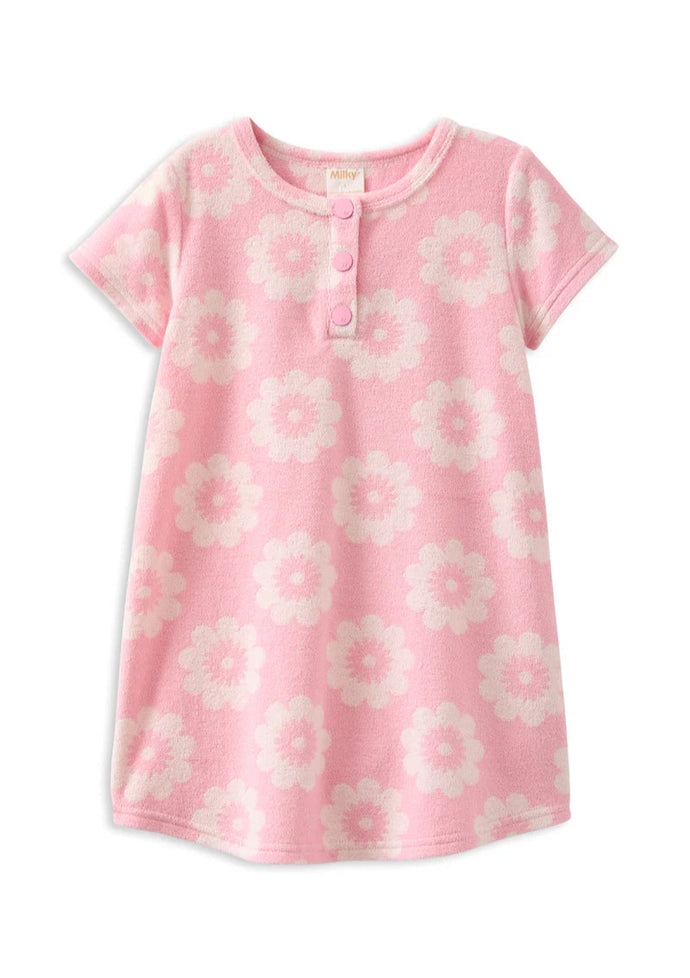 Milky Floral Terry Towelling Dress