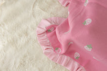Load image into Gallery viewer, confetti kidz Frilly Knit Blanket | Strawberry Kisses