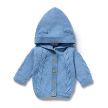 Load image into Gallery viewer, wilson + frenchy Organic Knitted Cable Jacket | Frosted Blue