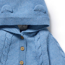 Load image into Gallery viewer, wilson + frenchy Organic Knitted Cable Jacket | Frosted Blue