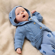 Load image into Gallery viewer, wilson + frenchy Organic Knitted Cable Jacket | Frosted Blue