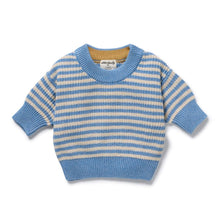 Load image into Gallery viewer, wilson + frenchy Organic Knitted Stripe Jumper | Frosted Blue