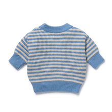 Load image into Gallery viewer, wilson + frenchy Organic Knitted Stripe Jumper | Frosted Blue