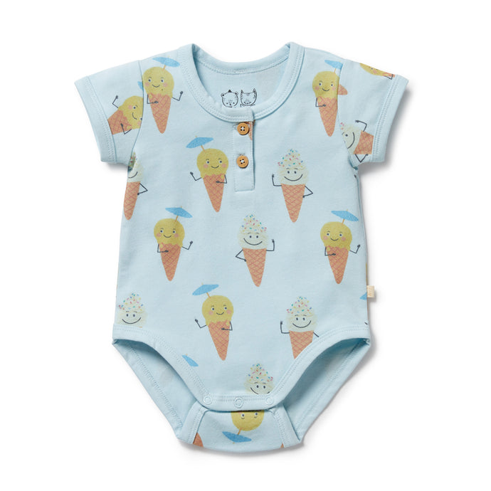 wilson + frenchy Organic Henley Bodysuit | Frosty Friends