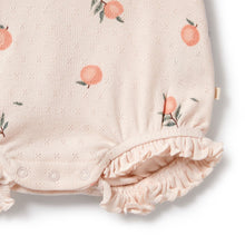 Load image into Gallery viewer, wilson + frenchy Organic Pointelle Ruffle Growsuit - Peaches