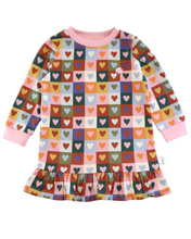 Load image into Gallery viewer, kapow! KIDS Heart Checkerboard Drop Waist Dress