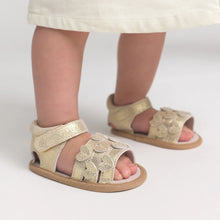 Load image into Gallery viewer, Pretty Brave HEARTS Sandal | Gold Sparkle