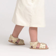 Load image into Gallery viewer, Pretty Brave HEARTS Sandal | Gold Sparkle