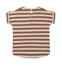 Load image into Gallery viewer, Rylee + Cru henley shirt dress || cedar stripe