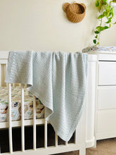 Load image into Gallery viewer, Cuddle Bug &amp; Co Herringbone Blanket | Sky Blue Melange