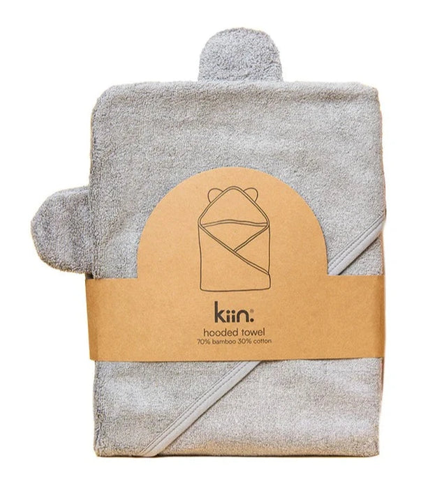 kiin. Bamboo Cotton Hooded Towel - Dusky Blue