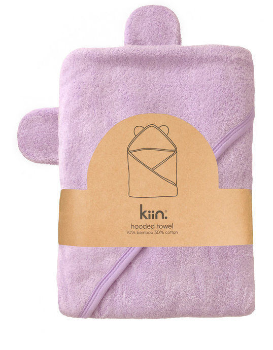 kiin. Bamboo Cotton Hooded Towel - Lilac