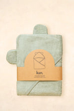 Load image into Gallery viewer, kiin. Bamboo Cotton Hooded Towel - Sage - www.bebebits.com.au
