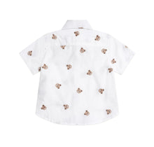 Load image into Gallery viewer, HUXBABY Shortsleeve Huxbear Button Up Crisp White