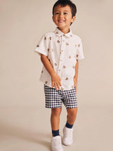 Load image into Gallery viewer, HUXBABY Shortsleeve Huxbear Button Up Crisp White