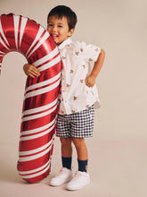 Load image into Gallery viewer, HUXBABY Shortsleeve Huxbear Button Up Crisp White