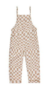 Rylee + Cru iris jumpsuit || sand check