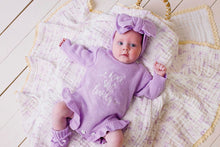 Load image into Gallery viewer, confetti kidz &quot;Isn&#39;t She Lovely&quot; Knit Romper | Lilac