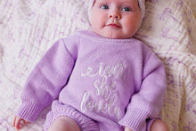 Load image into Gallery viewer, confetti kidz &quot;Isn&#39;t She Lovely&quot; Knit Romper | Lilac