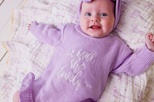 Load image into Gallery viewer, confetti kidz &quot;Isn&#39;t She Lovely&quot; Knit Romper | Lilac