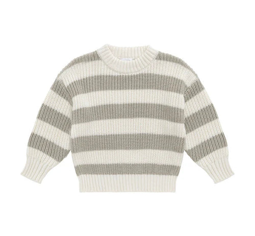 JAMIE KAY Johan Knit Jumper | Wide Knit Stripe Cloud/Raindance