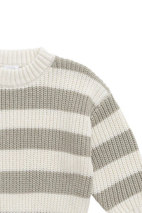 JAMIE KAY Johan Knit Jumper | Wide Knit Stripe Cloud/Raindance